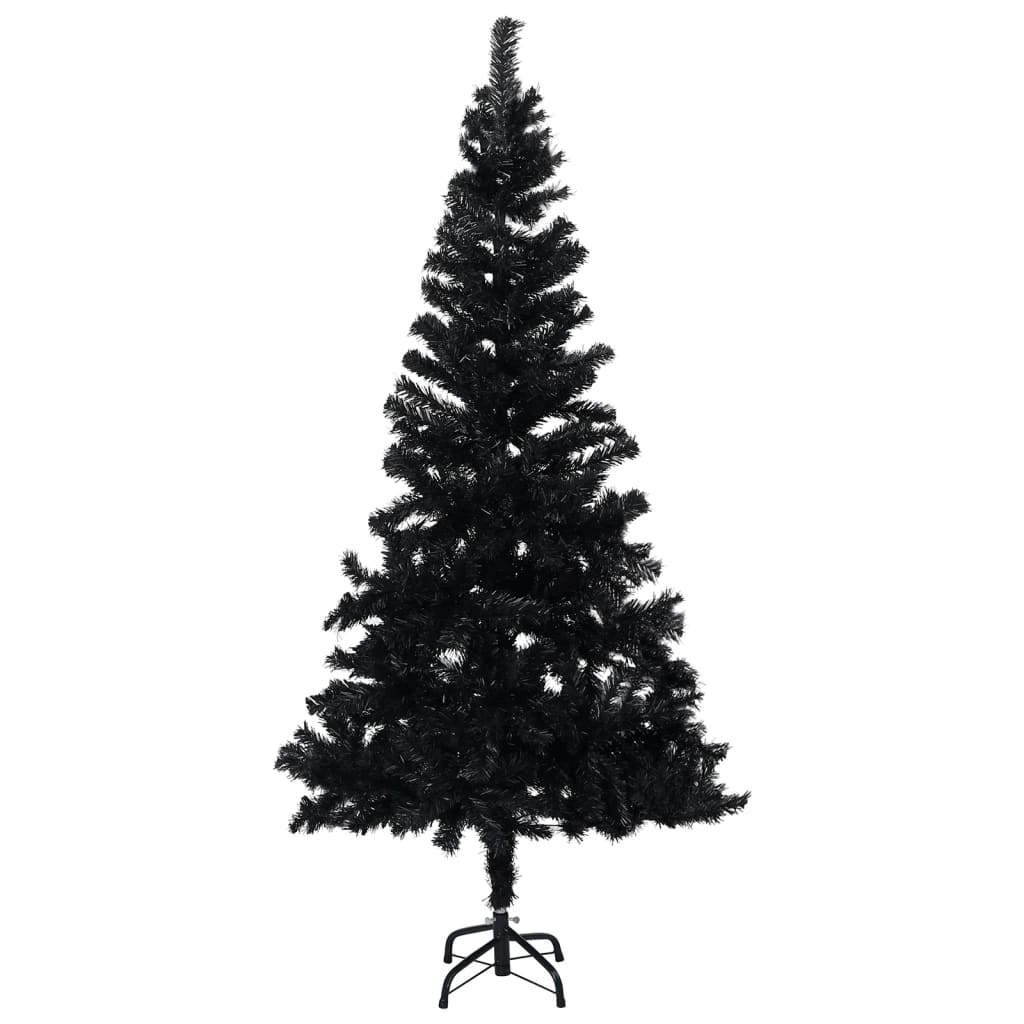 vidaXL Árvore Natal artificial pré-iluminada c/ bolas 240cm PVC preto