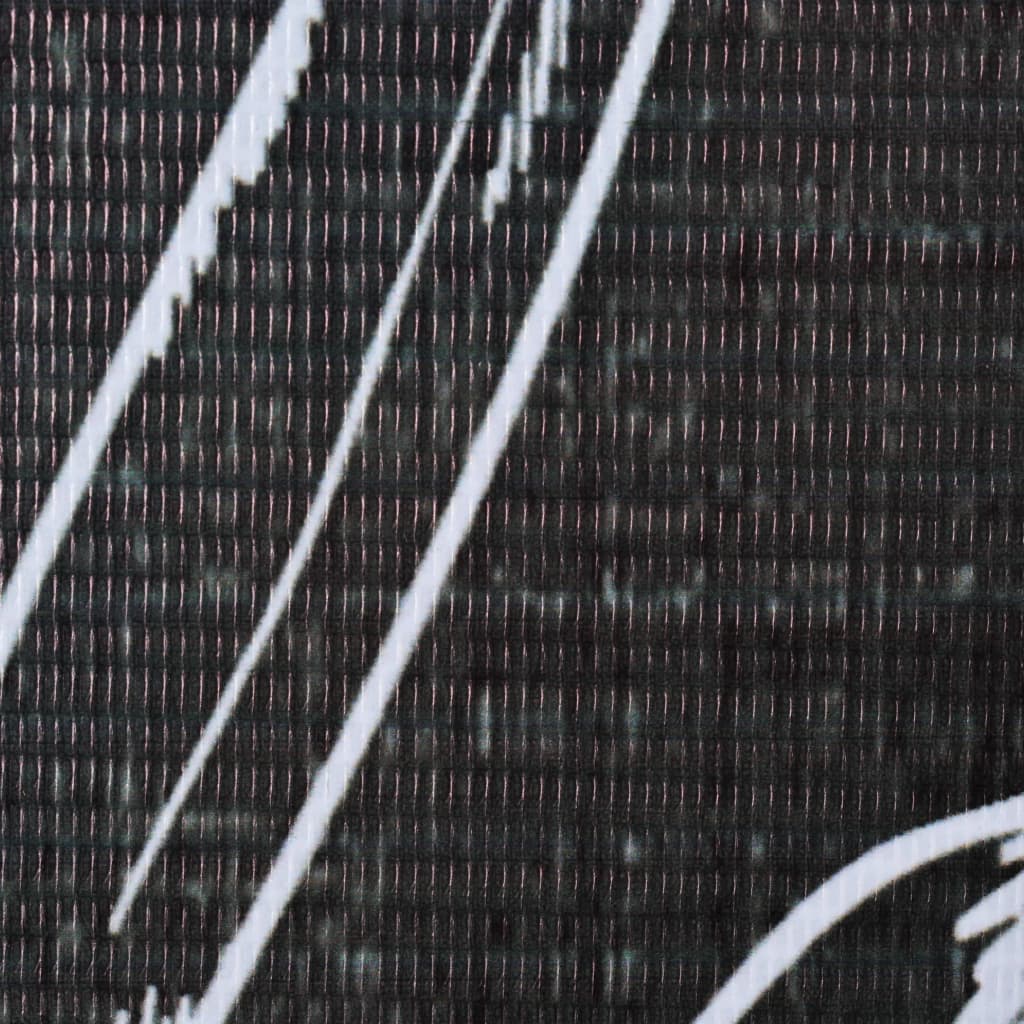 vidaXL Biombo dobrável com estampa de penas 200x170 cm preto e branco