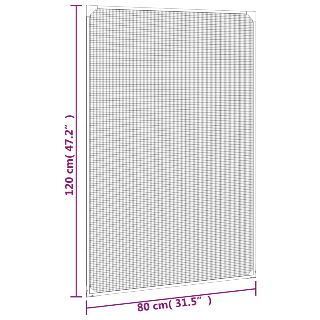 vidaXL Tela anti-insetos magnética para janela 80x120 cm branco