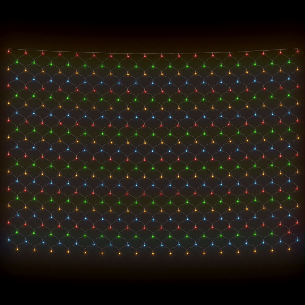 vidaXL Rede luzes de natal 3x3 m 306 luzes LED int/ext colorido