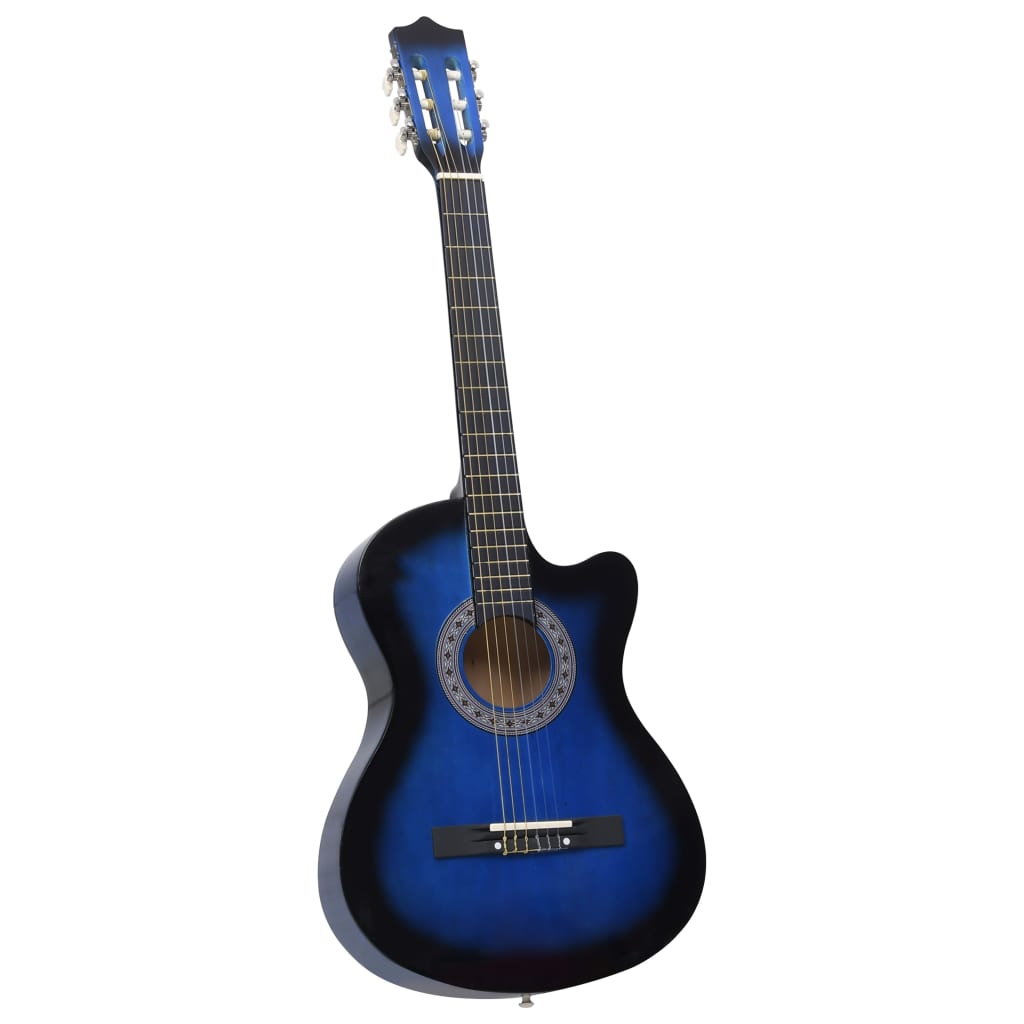 vidaXL 12 pcs conjunto de guitarra clássica com 6 cordas 38" azul