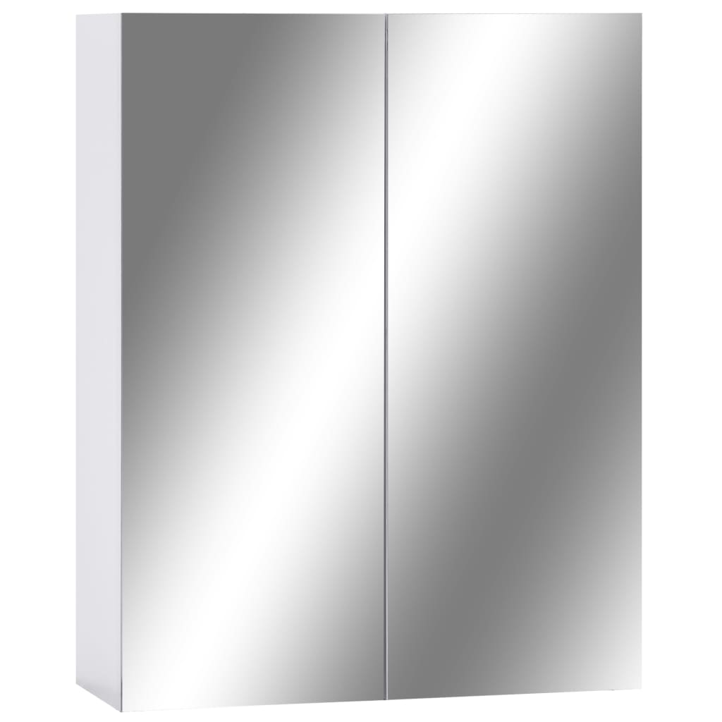 vidaXL Armário espelhado para casa de banho 60x15x75 cm MDF branco