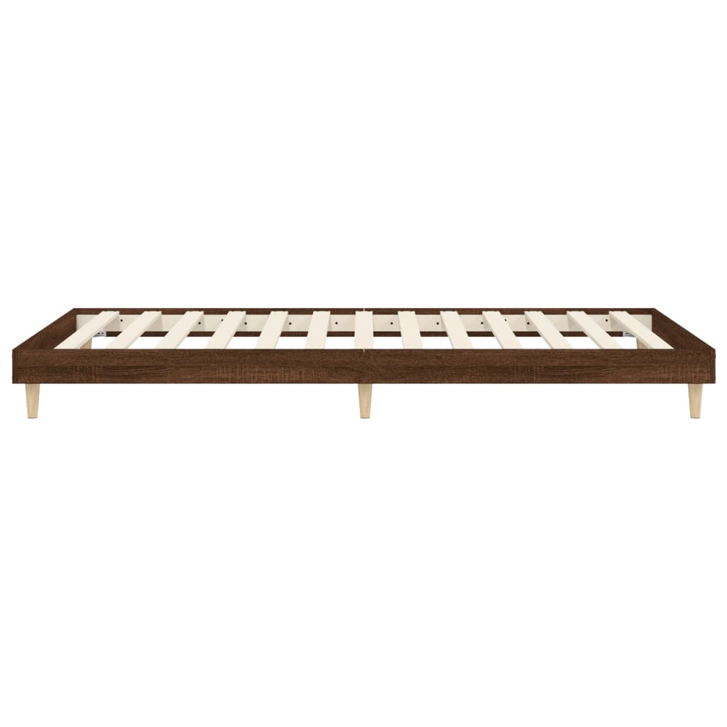 vidaXL Estrutura de cama 75x190 cm derivados madeira carvalho castanho