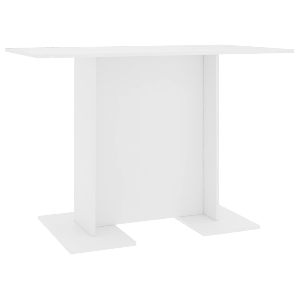 vidaXL Mesa de jantar 110x60x75 cm contraplacado branco