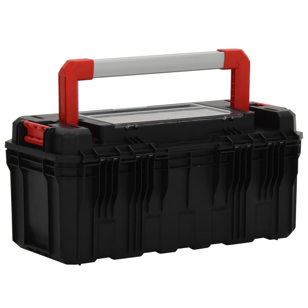 vidaXL Caixa de ferramentas 55x28x26,5 cm preto e vermelho
