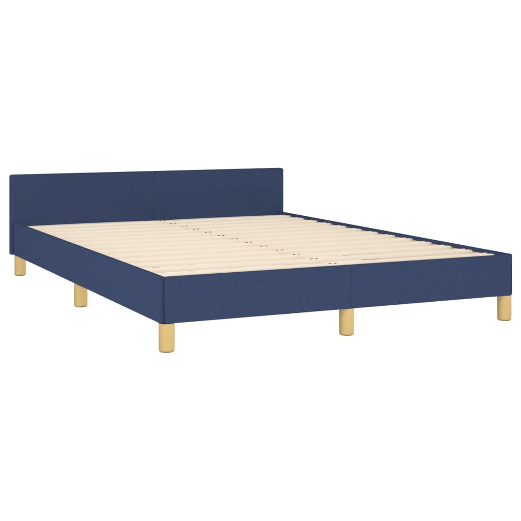 vidaXL Estrutura de cama c/ cabeceira 140x200 cm tecido azul