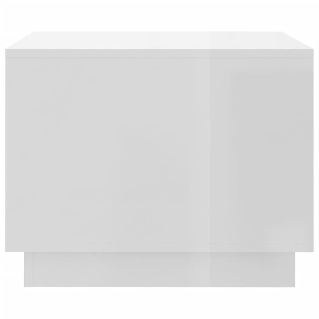 vidaXL Mesa de centro 55x55x43 cm aglomerado branco brilhante