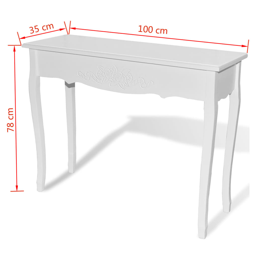 vidaXL Toucador/mesa consola branco
