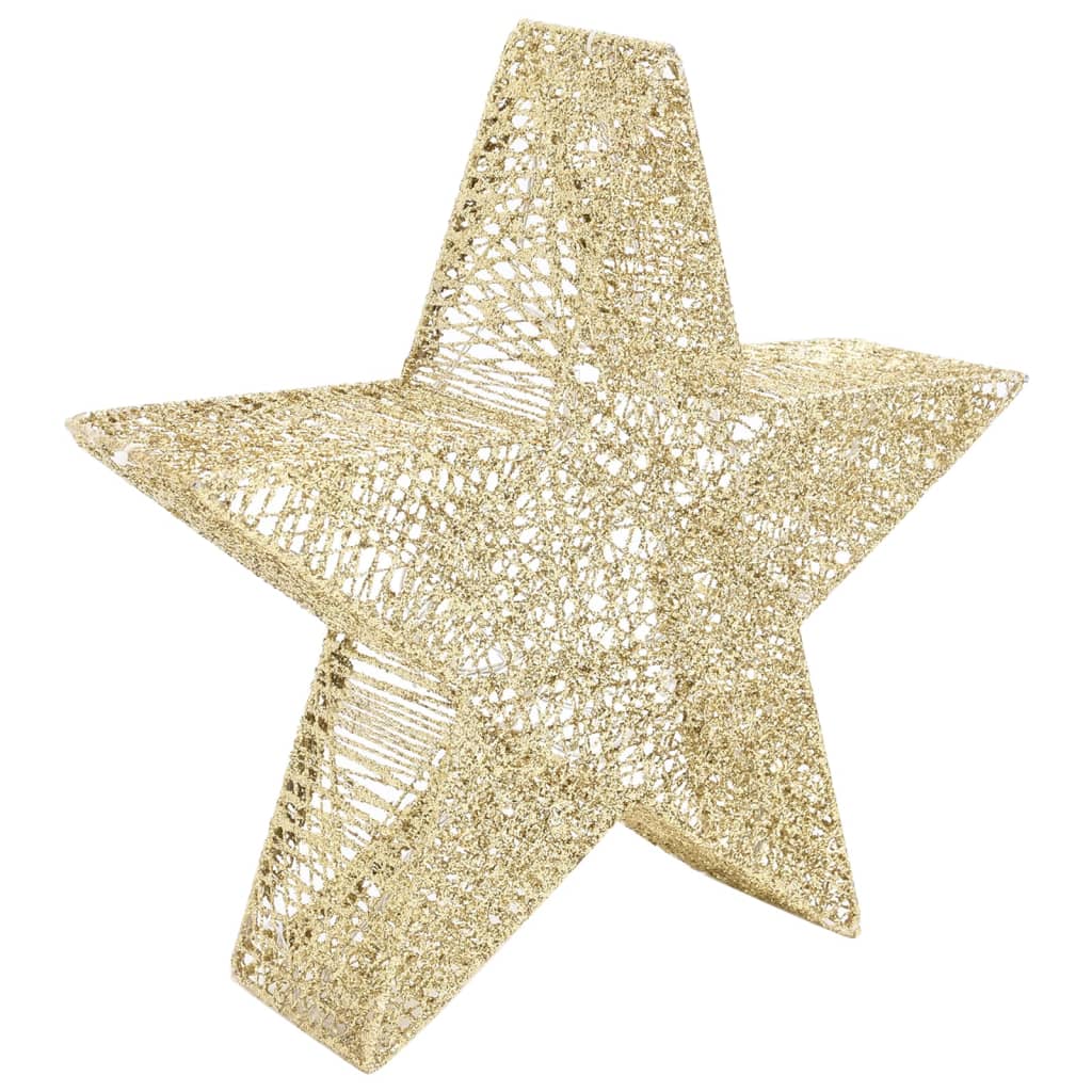 vidaXL Estrelas de Natal com luzes LED 3 pcs ext./int. arame dourado