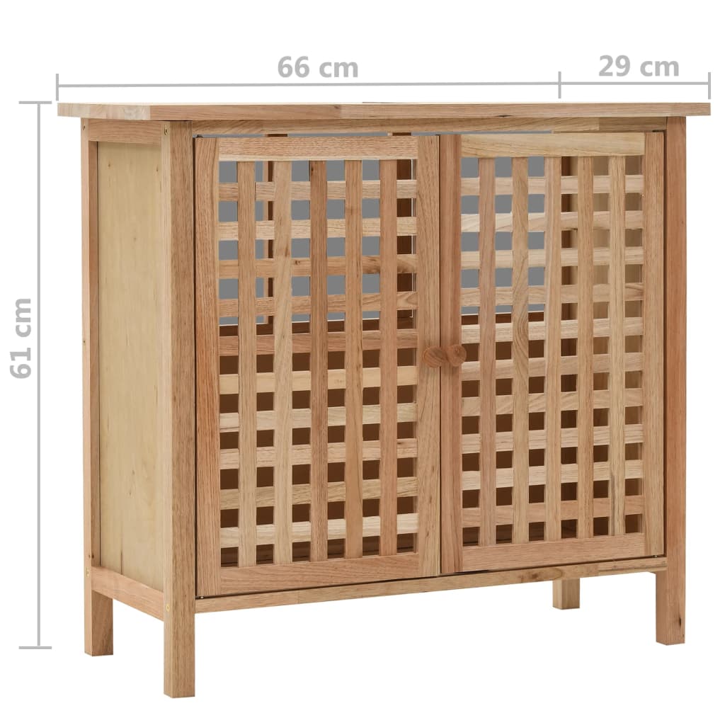 vidaXL Armário para lavatório em madeira de nogueira maciça 66x29x61cm