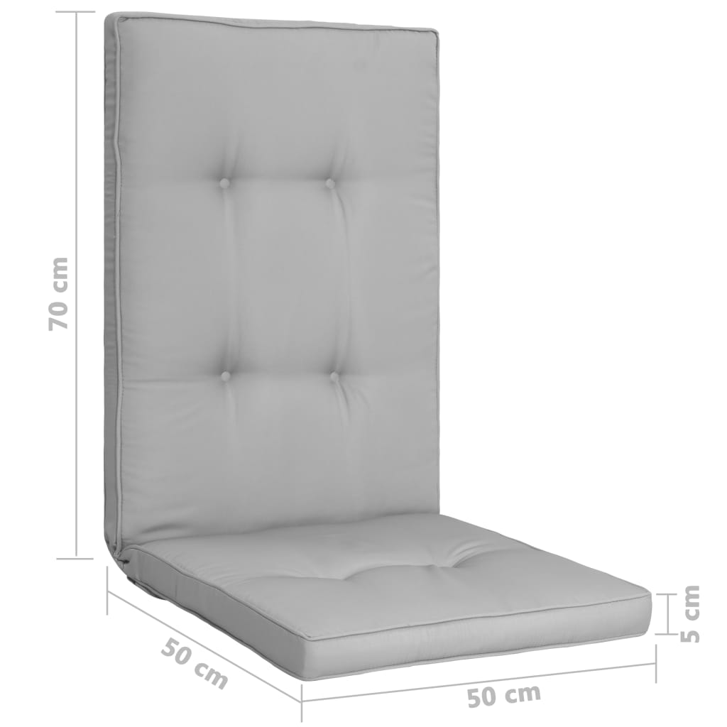 vidaXL Almofadões para cadeiras de jardim 2 pcs 120x50x5cm cinzento