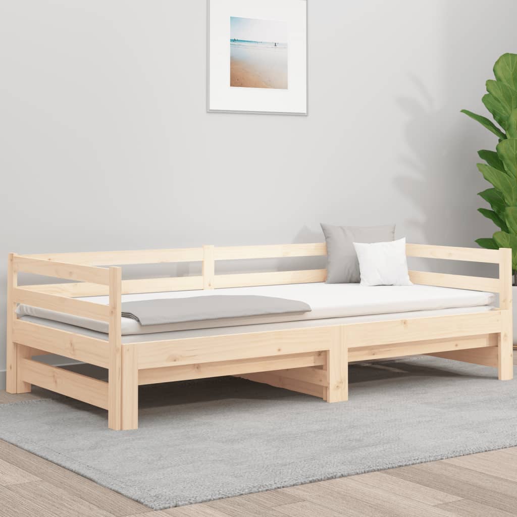 vidaXL Sofá-cama com gavetão 80x200 cm madeira de pinho maciça
