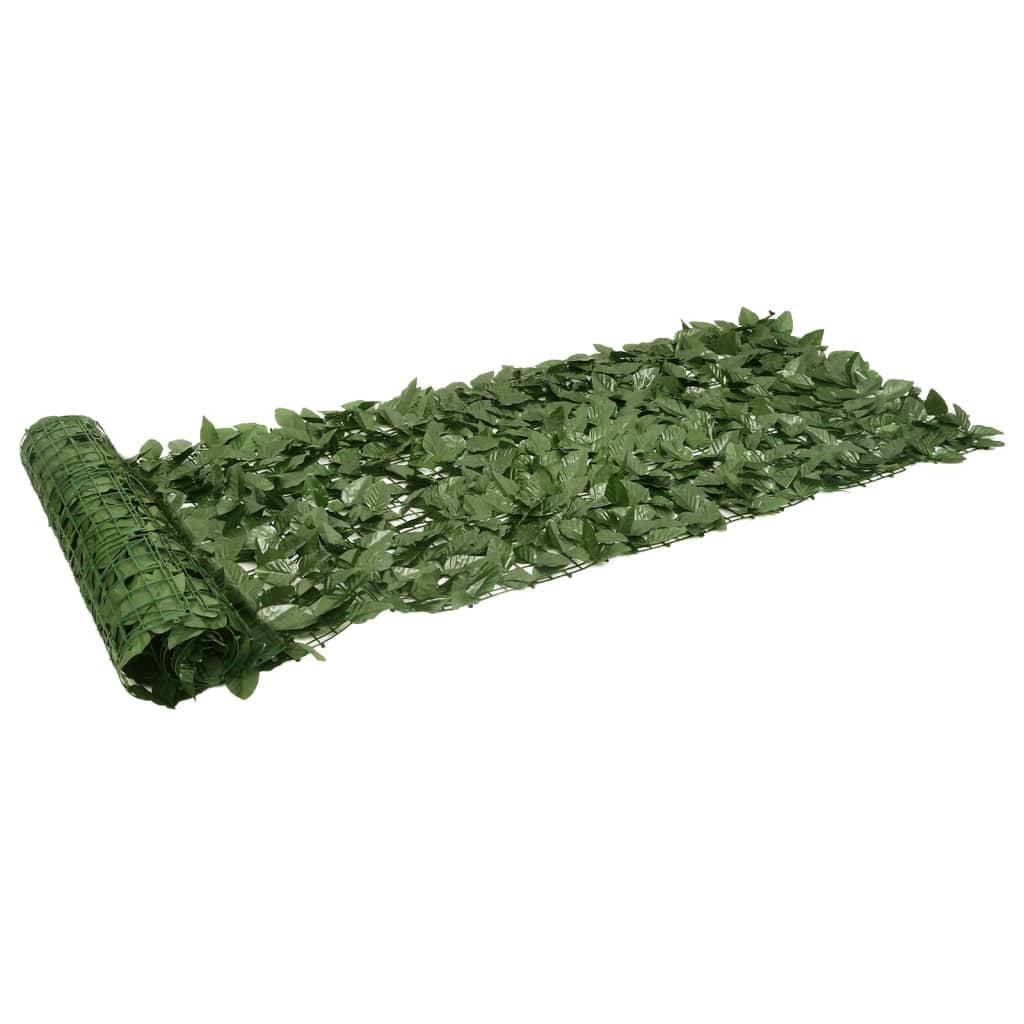 vidaXL Tela de varanda com folhas verde-escuras 600x75 cm