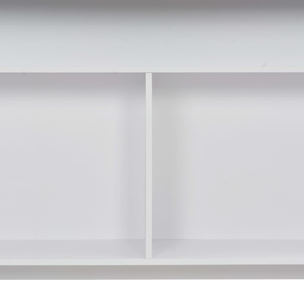 vidaXL Mesa de bar com 2 tampos branco 130x40x120 cm
