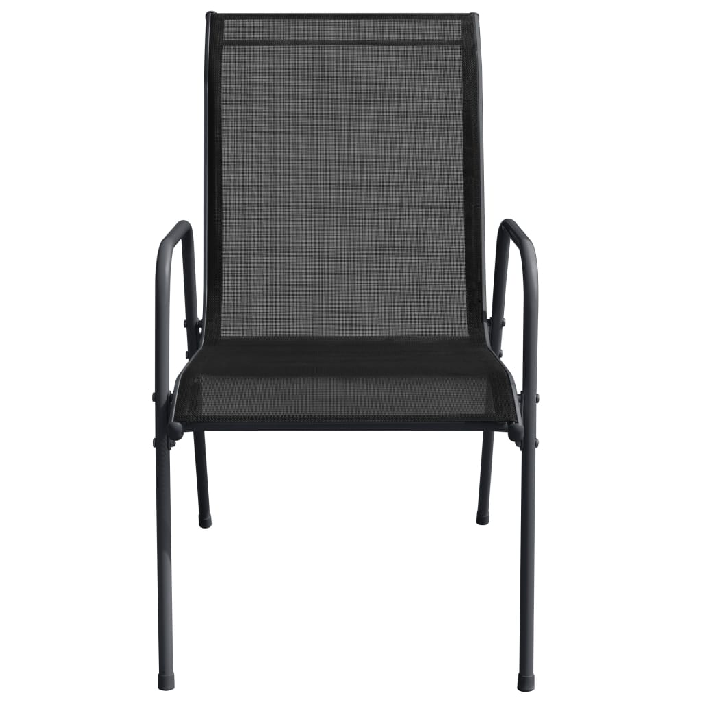 vidaXL Cadeiras de jardim 6 pcs aço e textilene preto