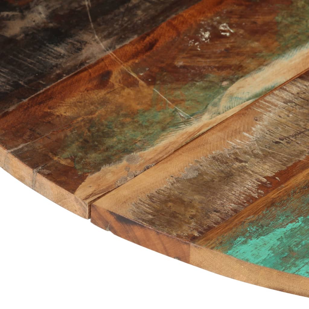 vidaXL Tampo de mesa Ø80x(1,5-1,6) cm madeira recuperada maciça