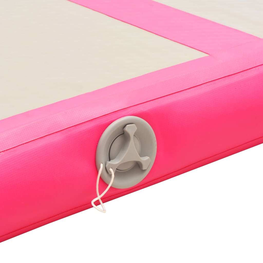 vidaXL Colchão de ginástica insuflável c/ bomba 300x100x10 cm PVC rosa