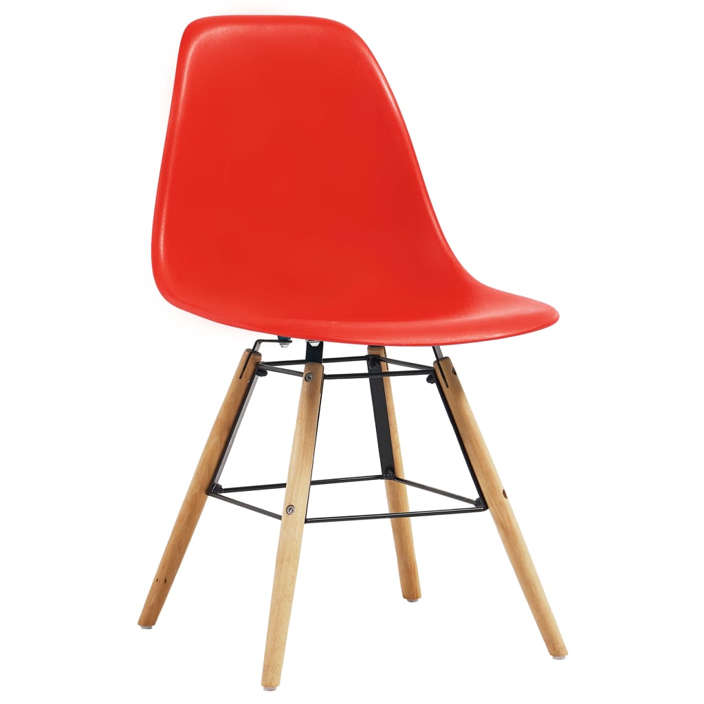 vidaXL Cadeiras de jantar 6 pcs plástico vermelho