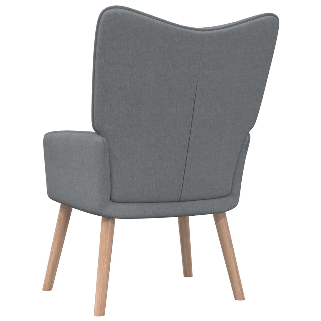 vidaXL Cadeira de descanso + banco tecido cinzento-claro