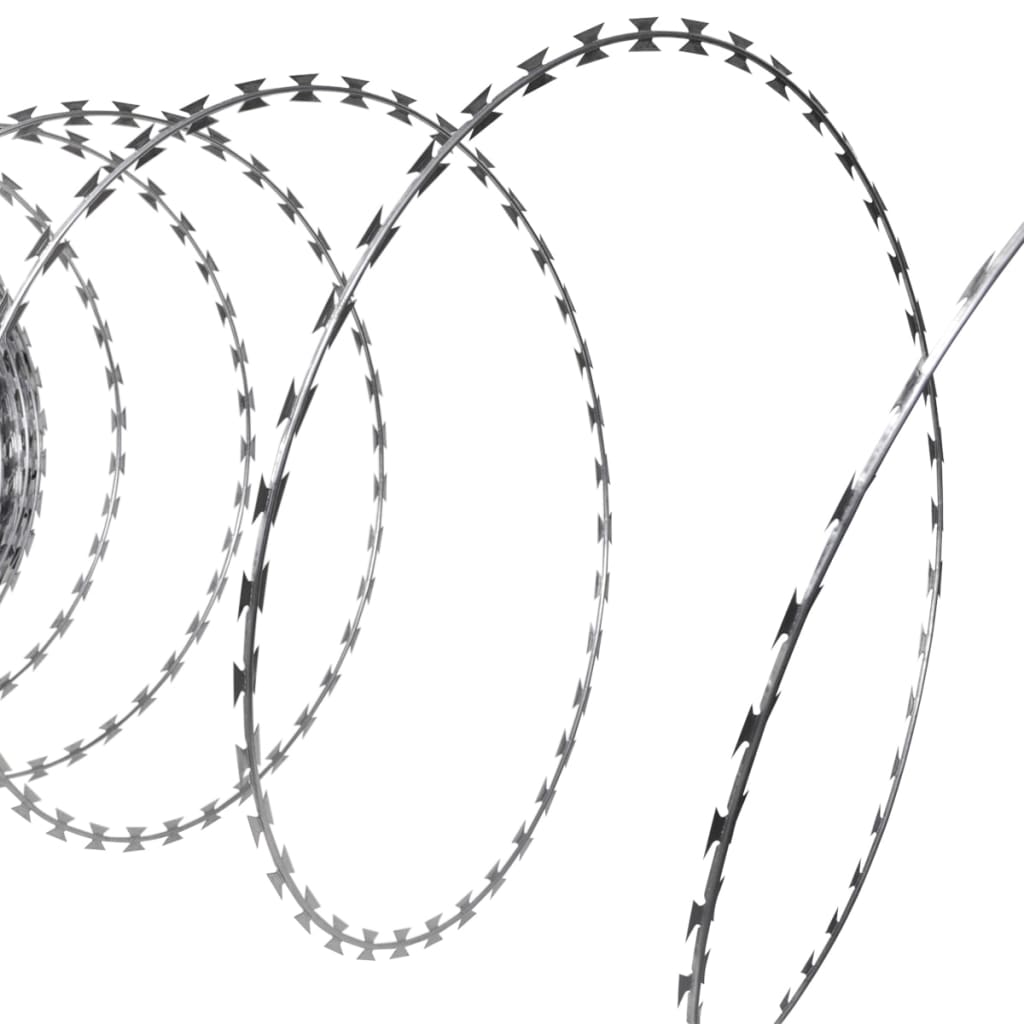 Arame farpado concertina rolo fio helicoidal em aço galvanizado 60 m