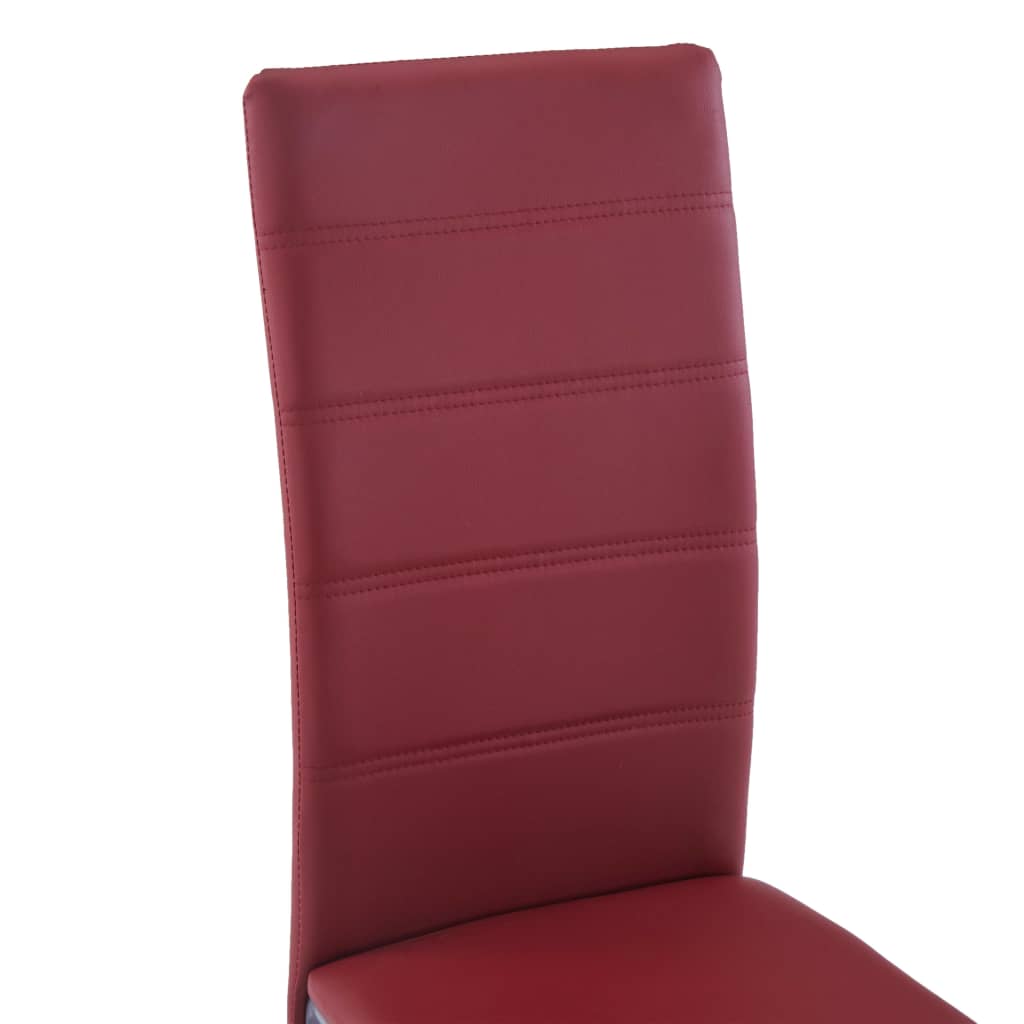 vidaXL Cadeiras de jantar cantilever 6 pcs couro artificial vermelho