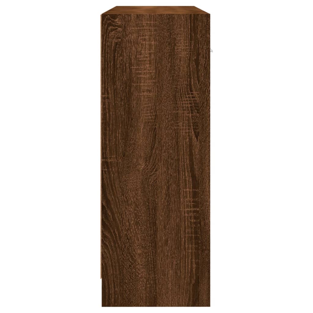 vidaXL Aparador 91x28x75 cm derivados de madeira carvalho castanho