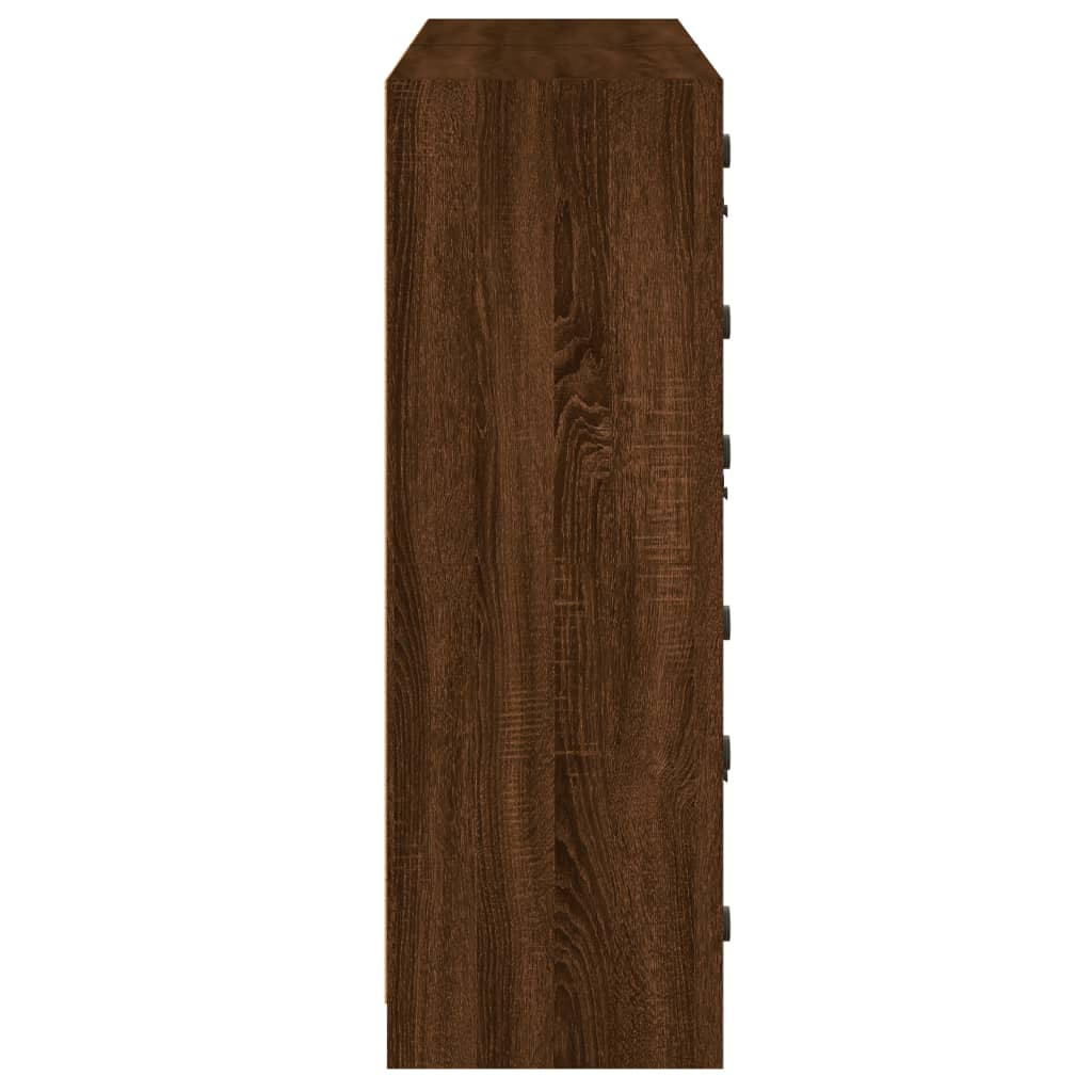 vidaXL Estante c/ portas 136x37x109cm deriv. madeira carvalho castanho