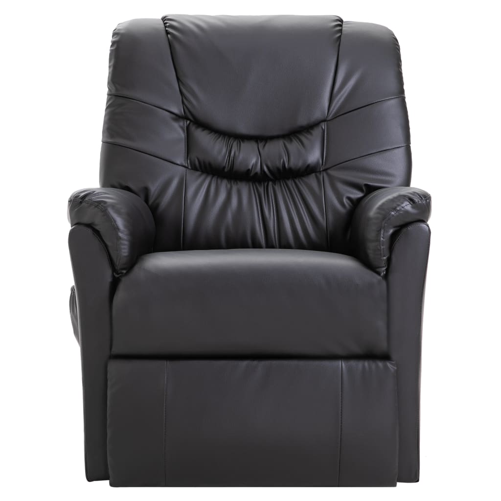 vidaXL Cadeira reclinável couro artificial preto