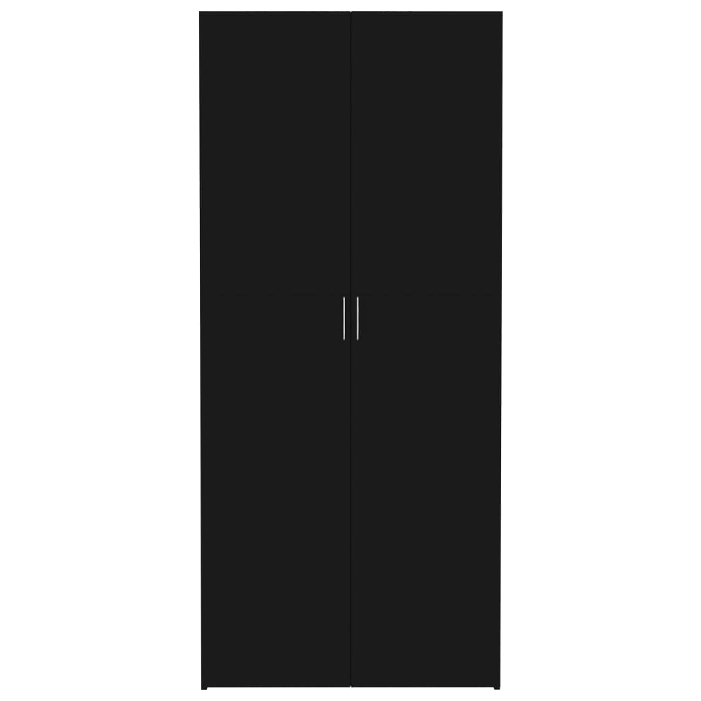 vidaXL Armário de arrumação 80x35,5x180 cm aglomerado preto