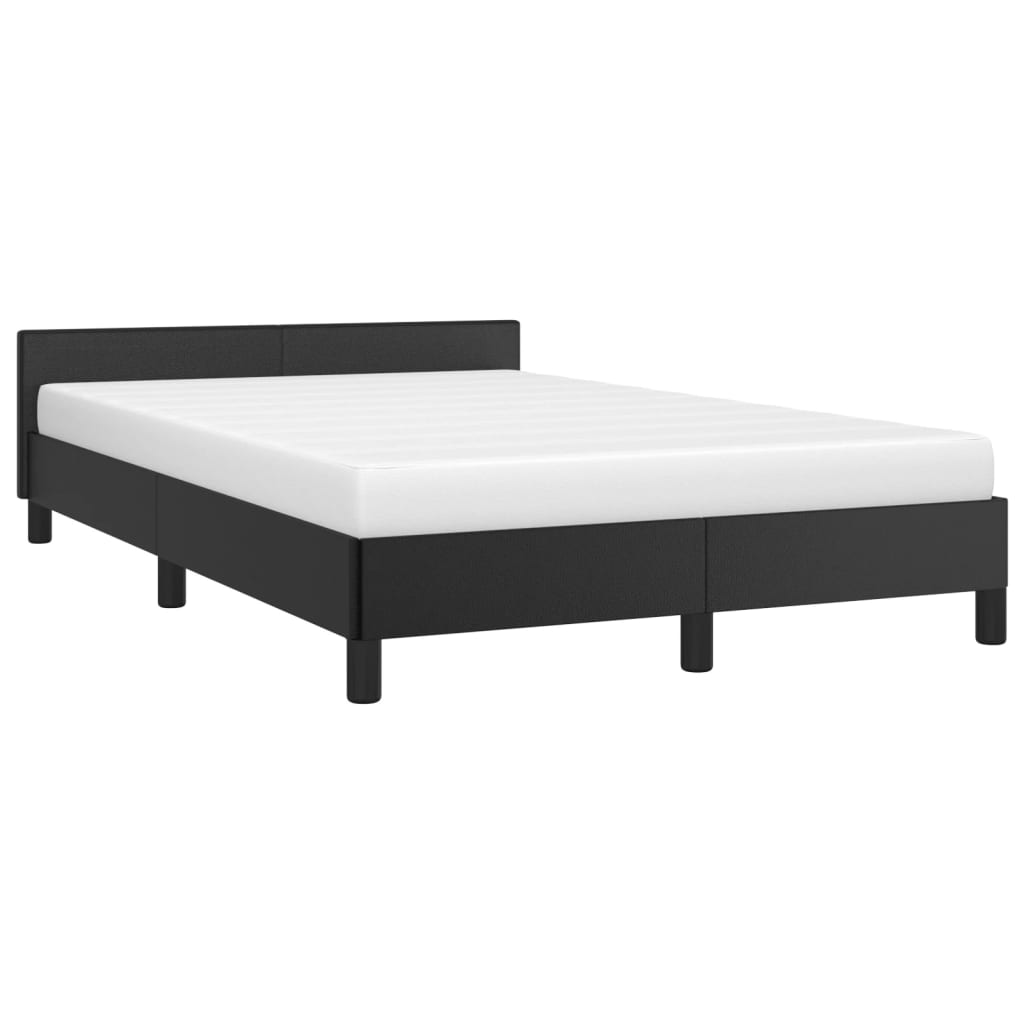 vidaXL Estrutura de cama c/ cabeceira 120x200cm couro artificial preto
