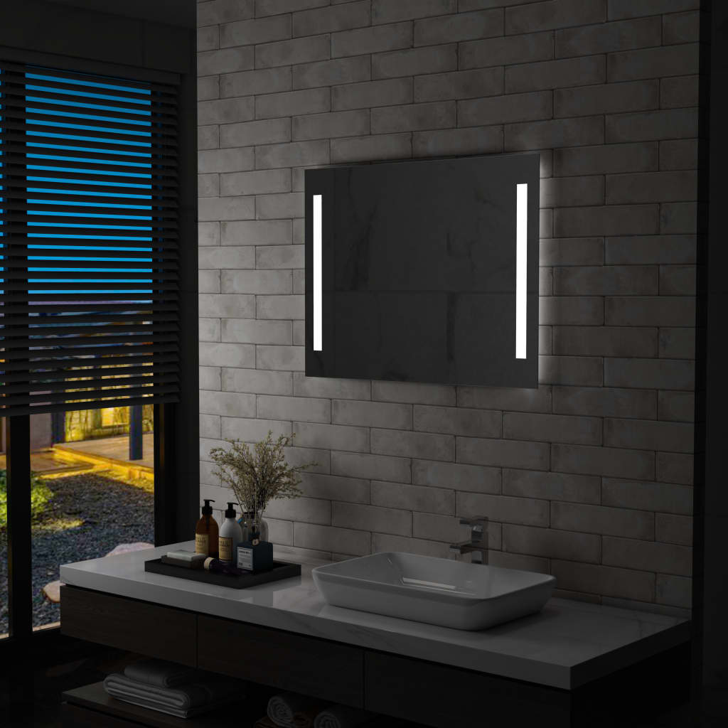 vidaXL Espelho de parede LED para casa de banho 80x60 cm