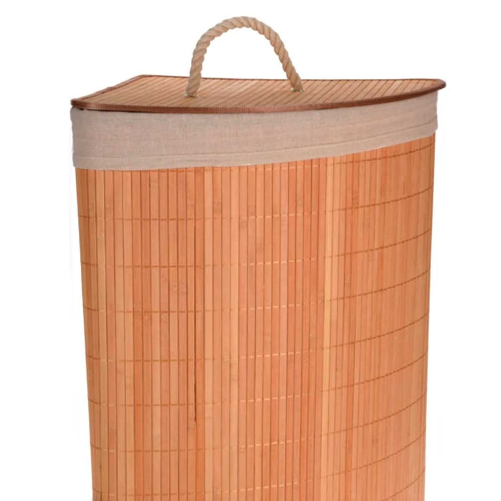 Bathroom Solutions Cesto de canto para roupa suja bambu
