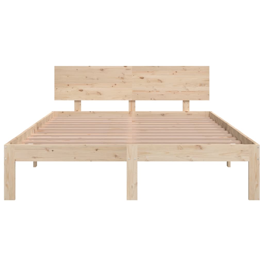 vidaXL Estrutura de cama casal 135x190 cm madeira maciça