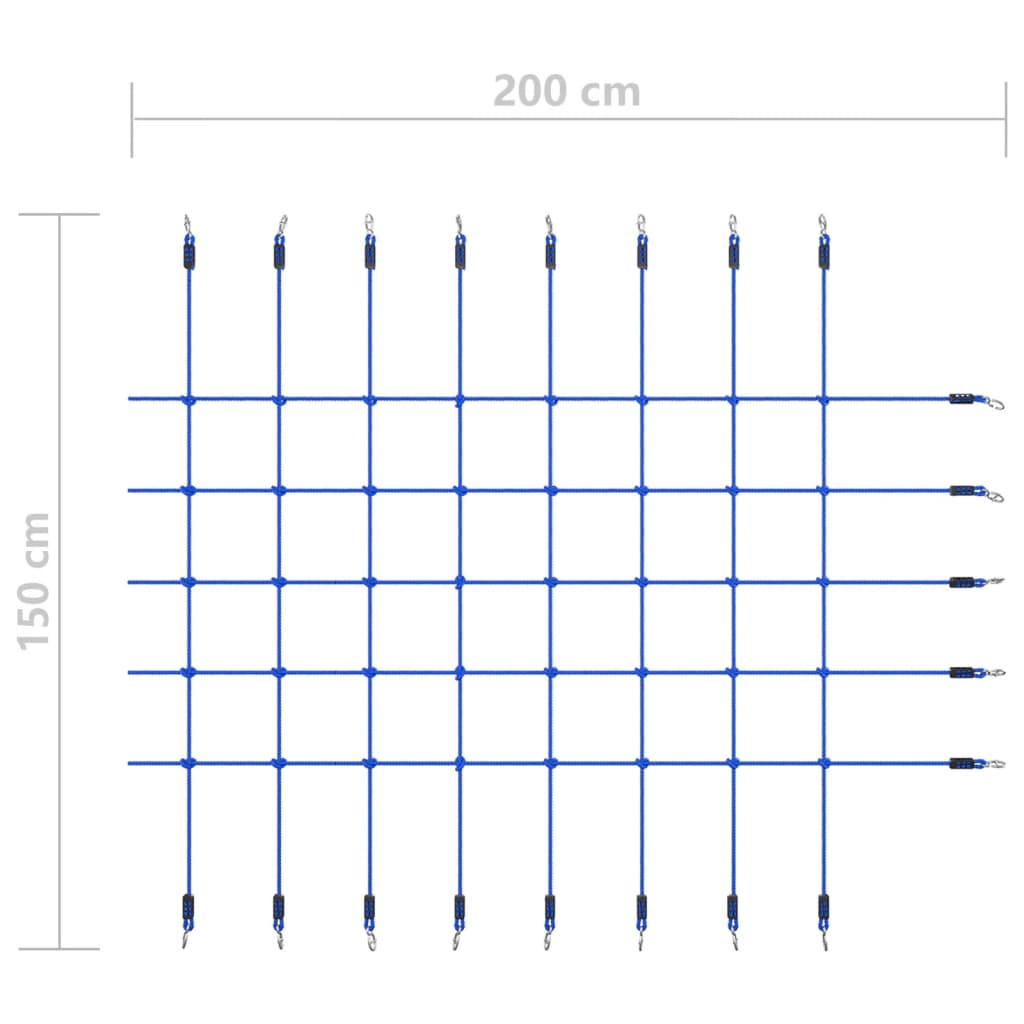 vidaXL Rede de escalada 200x150 cm azul