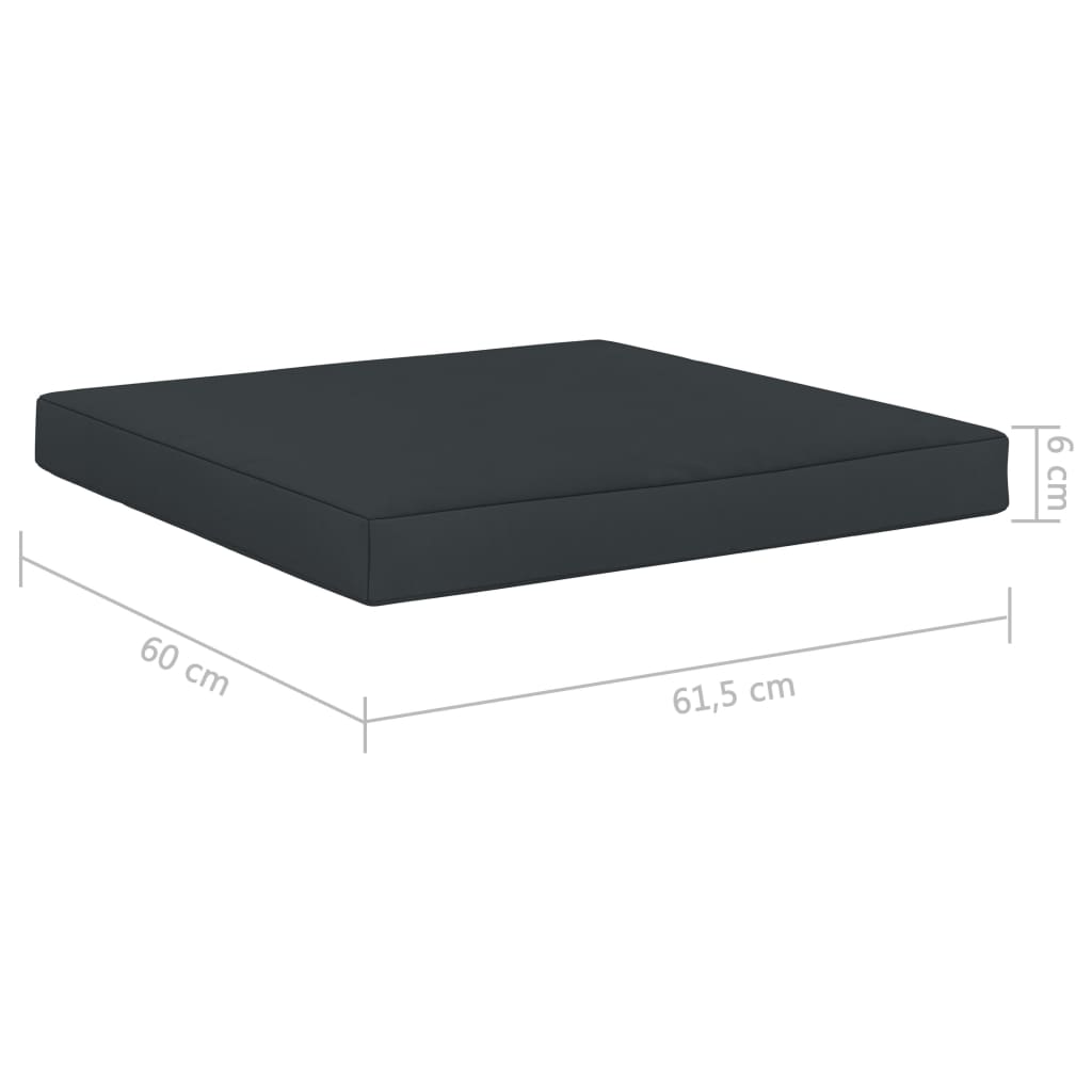 vidaXL Almofadão para móveis de paletes 60x61,5x6 cm tecido antracite
