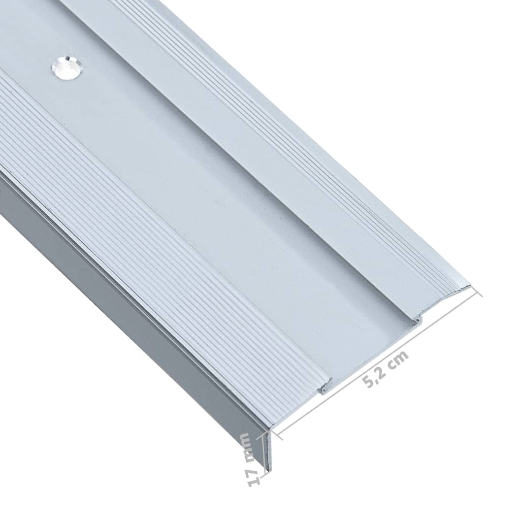 vidaXL Perfil p/ escada em forma de L 15 pcs alumínio 134 cm prateado