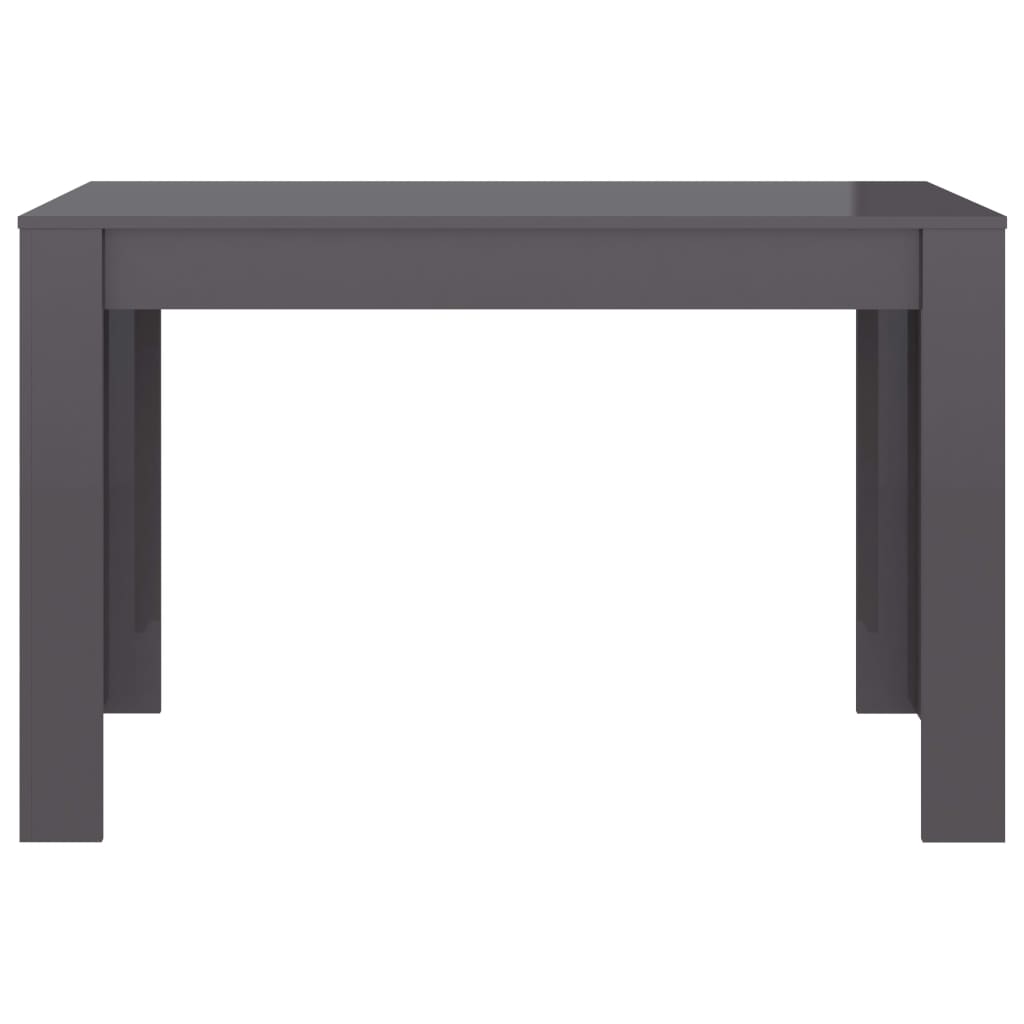 vidaXL Mesa de jantar 120x60x76 cm contraplacado cinzento brilhante