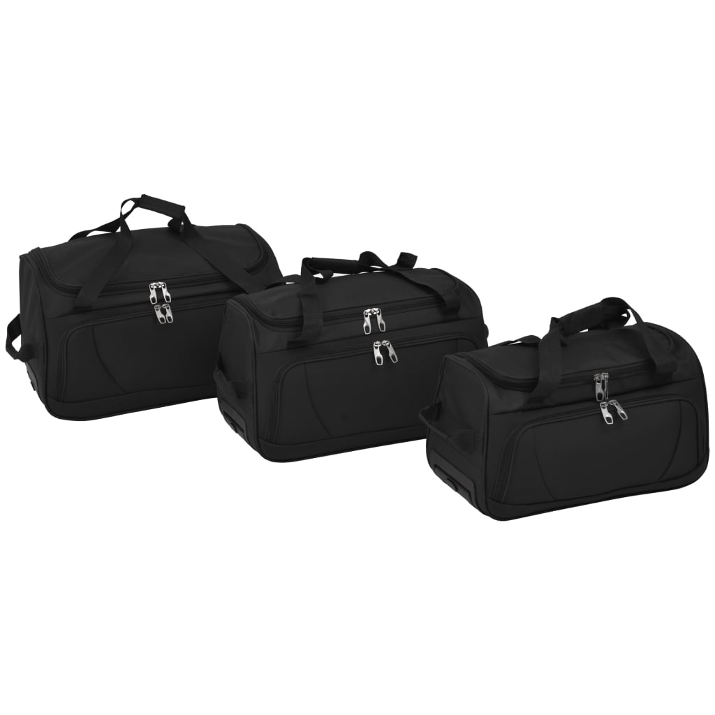 vidaXL Conjunto de malas de viagem 3 pcs preto