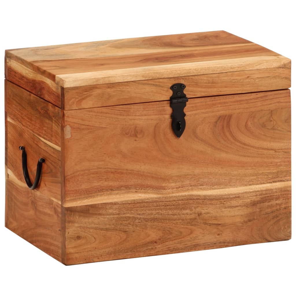 vidaXL Caixa de arrumação 39x28x31 cm madeira de acácia maciça