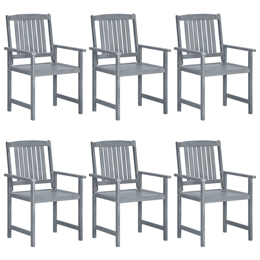 vidaXL Cadeiras de jardim c/ almofadões 6 pcs acácia maciça cinzento