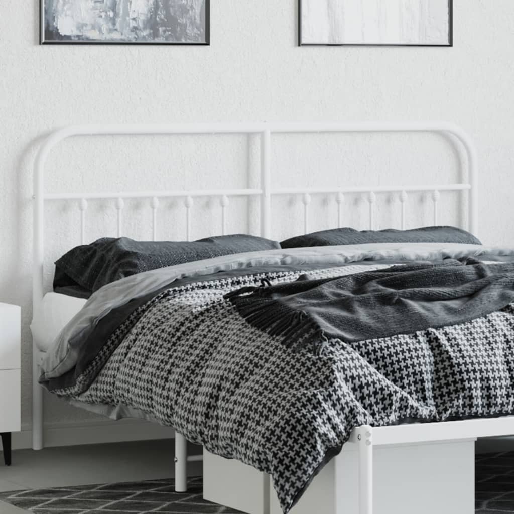 vidaXL Cabeceira de cama 160 cm metal branco