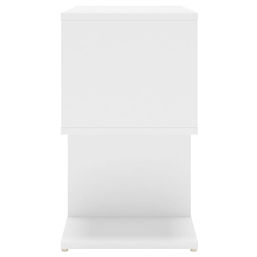 vidaXL Mesa de cabeceira 50x30x51,5 cm contraplacado branco
