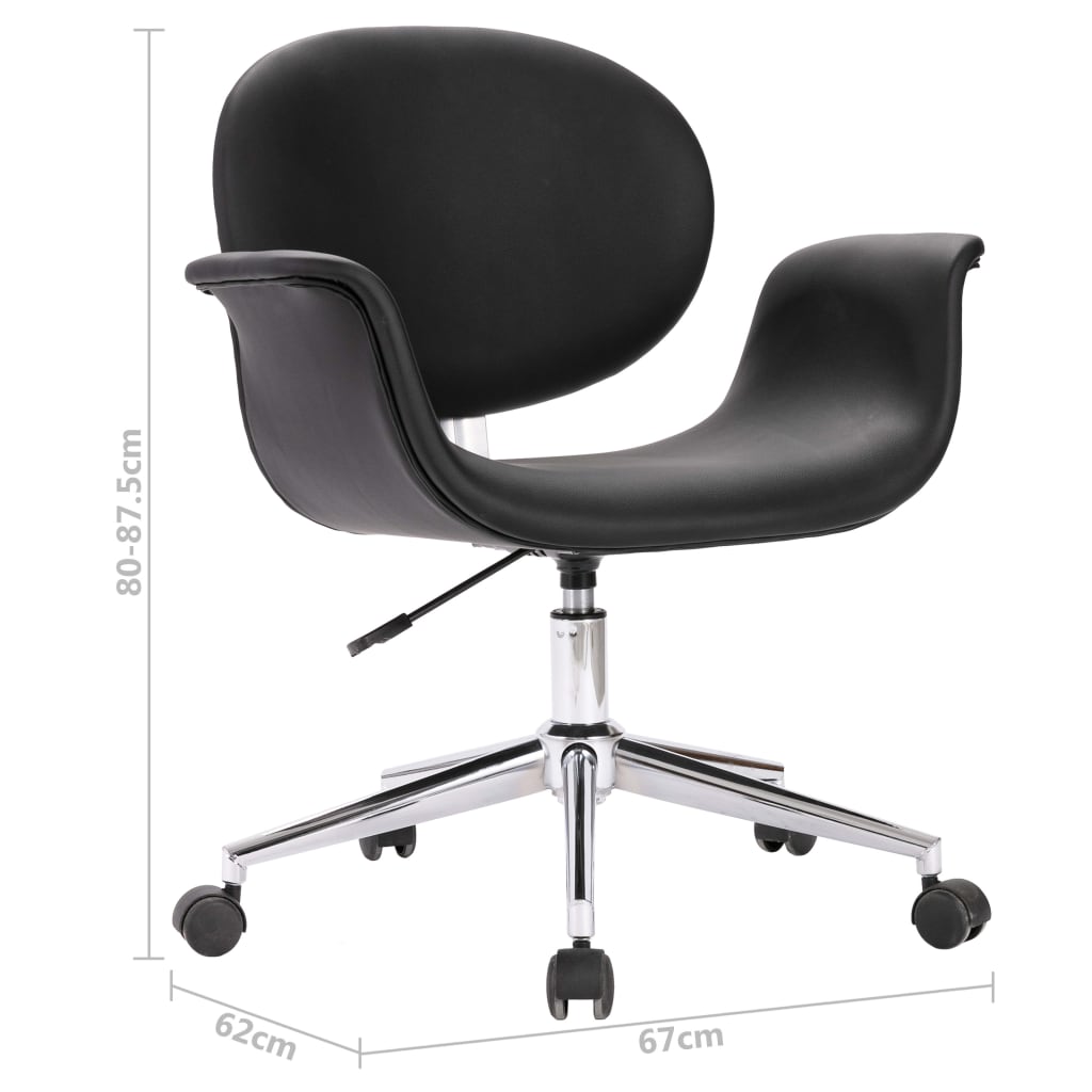vidaXL Cadeira de escritório giratória couro artificial preto