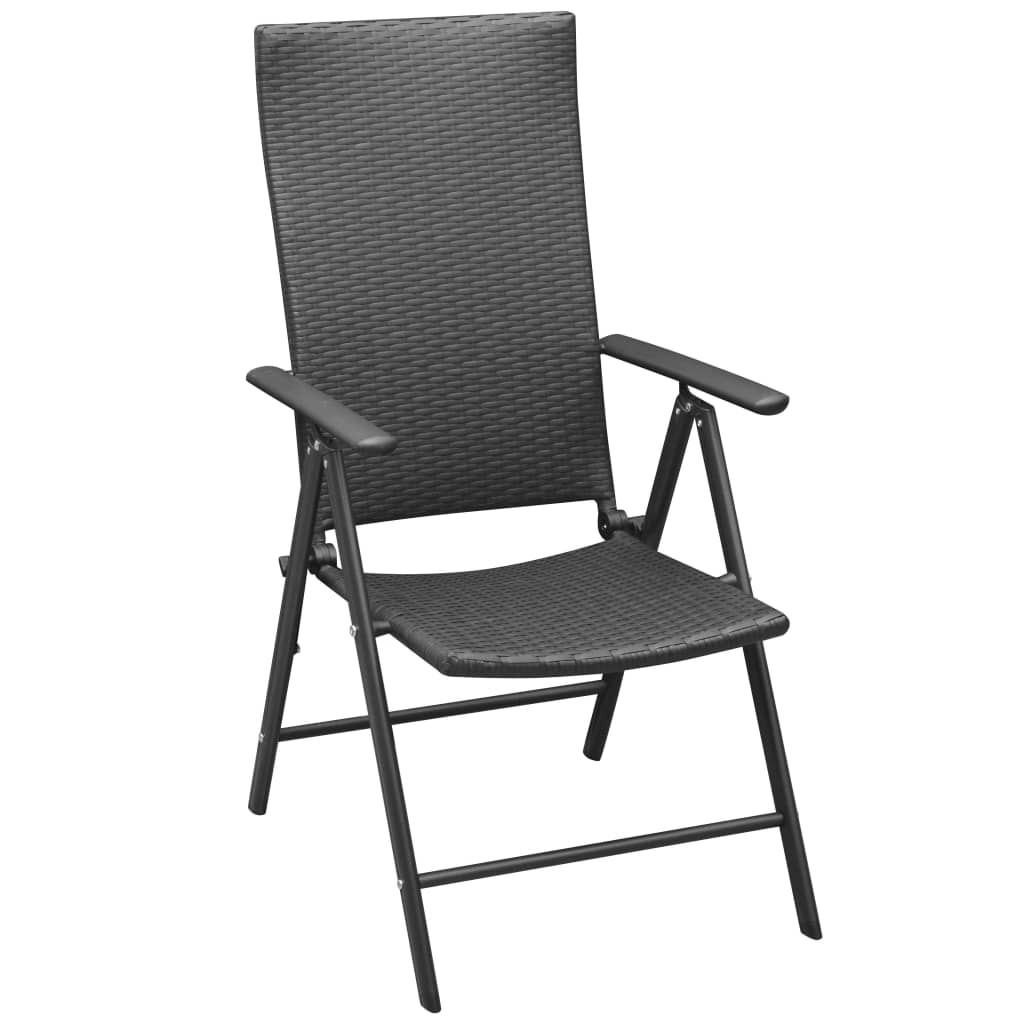 vidaXL Cadeiras de jardim empilháveis 2 pcs vime PE preto