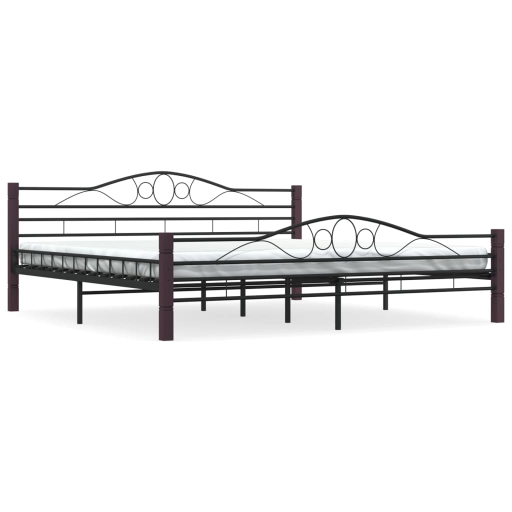 vidaXL Estrutura de cama metal 180x200 cm preto