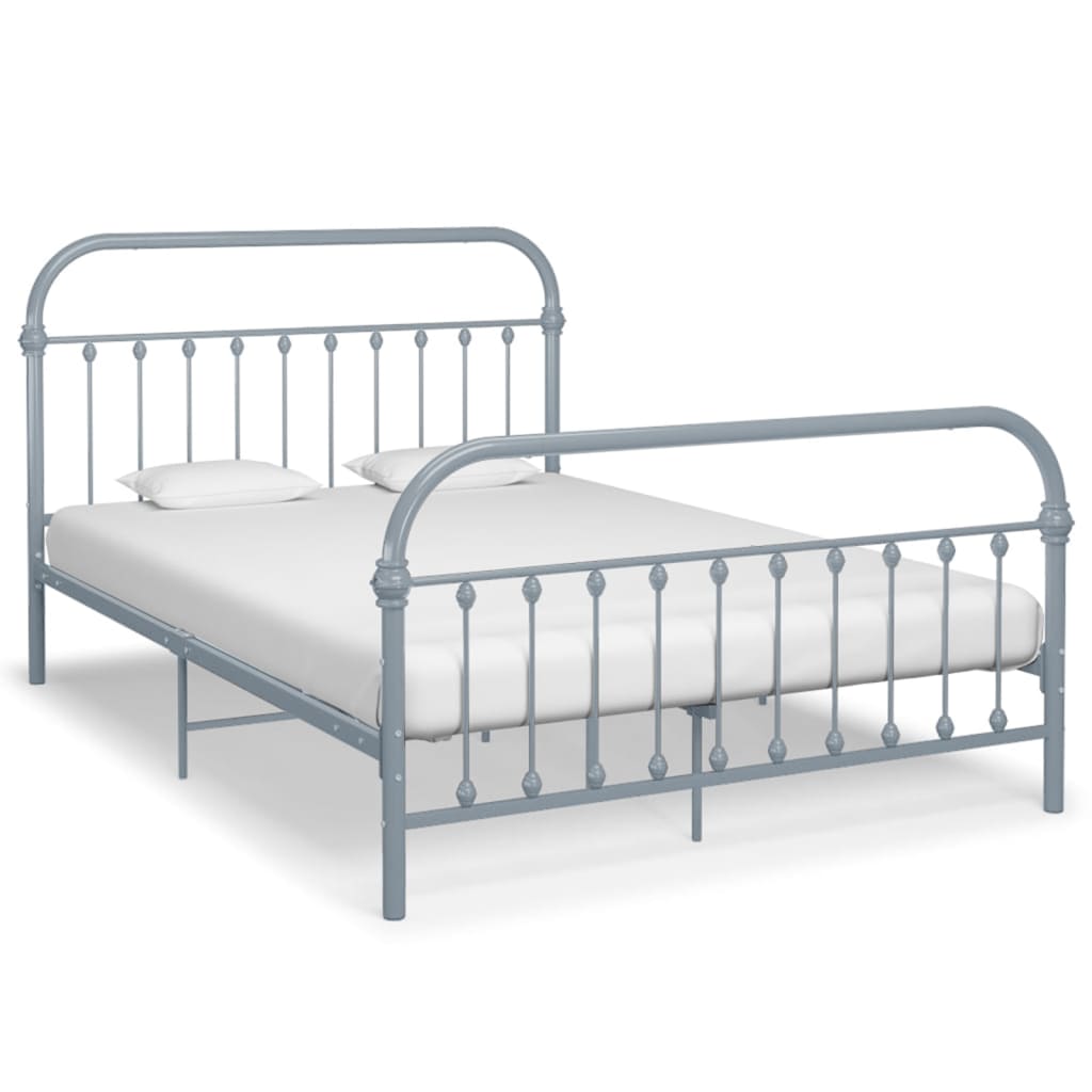 vidaXL Estrutura de cama metal 140x200 cm cinzento