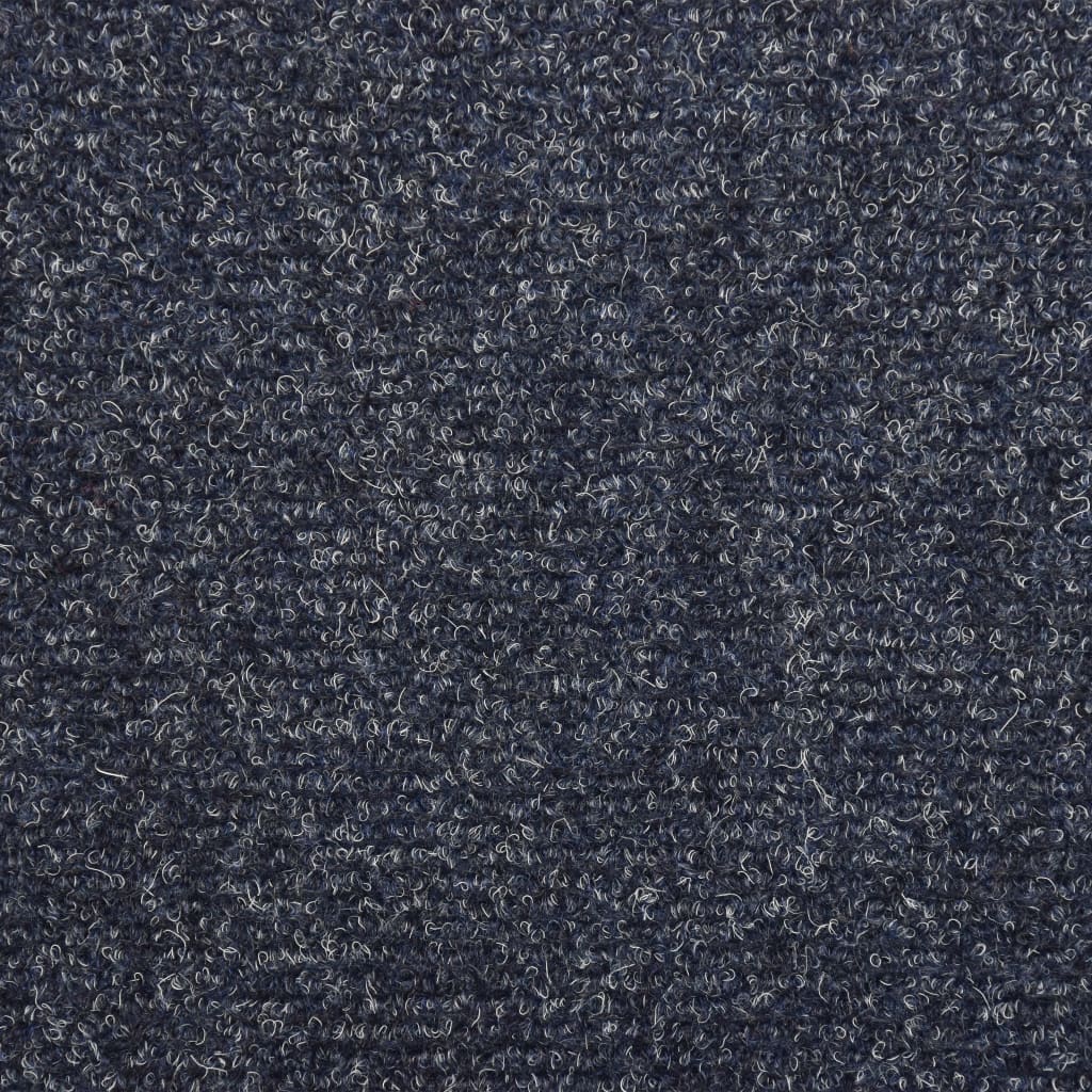 vidaXL Tapetes de escada 15 pcs 65x21x4 cm tecido agulhado azul