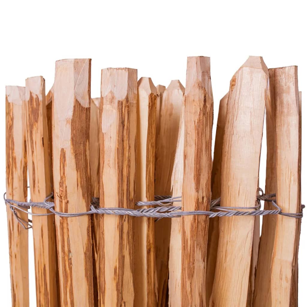 vidaXL Cerca de estacas em madeira de aveleira 90x500 cm