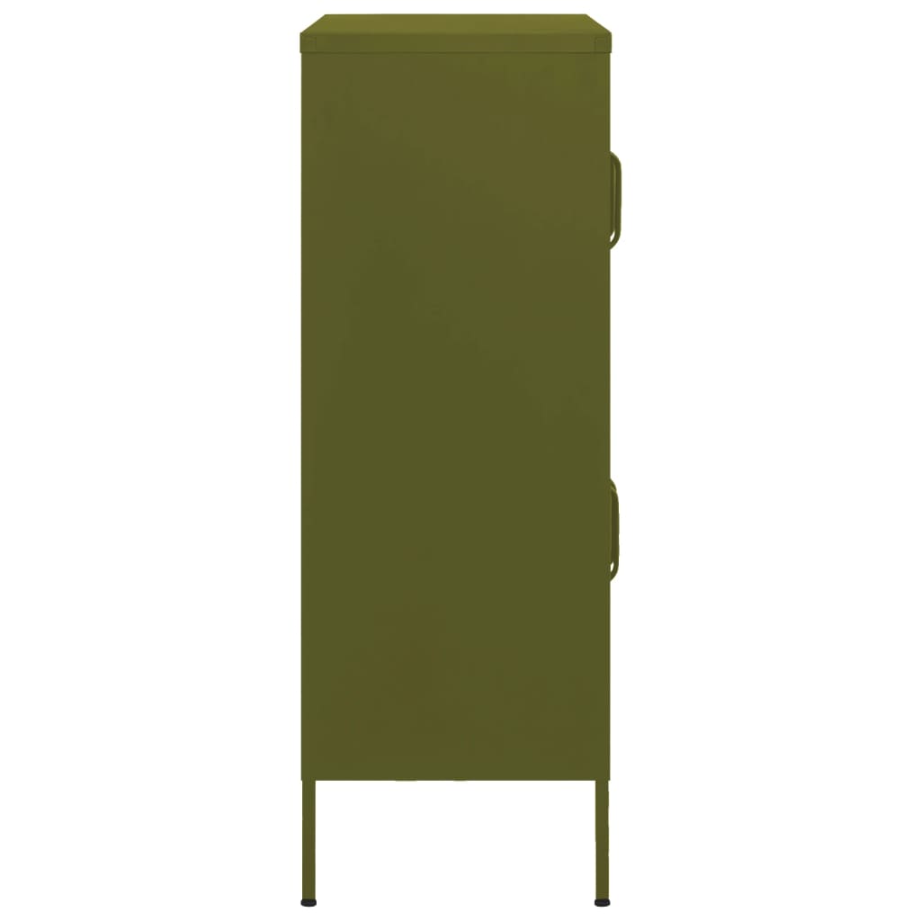 vidaXL Armário de arrumação aço 80x35x101,5 cm verde-azeitona