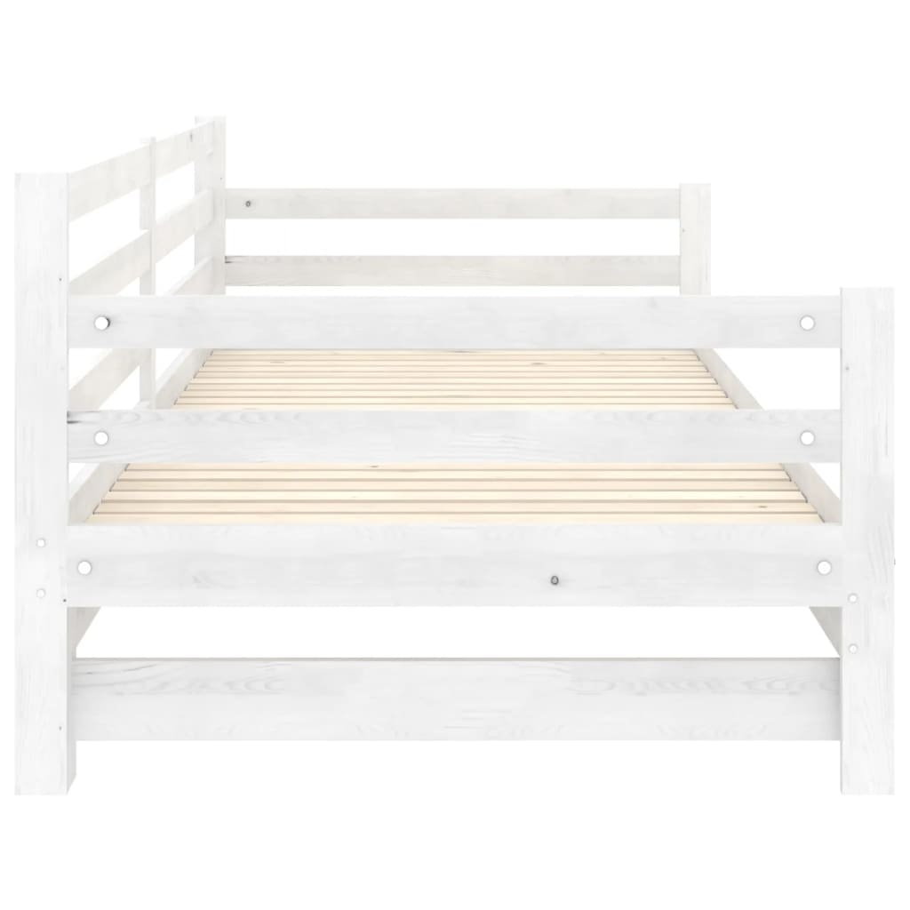 vidaXL Estrutura sofá-cama de puxar 2x(90x200) cm pinho maciço branco